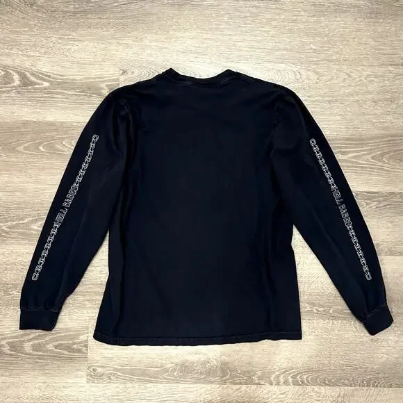 Hell Babes Graphic Long Sleeve Eagle Chain Print Top Black Medium89 - Picture 14 of 15